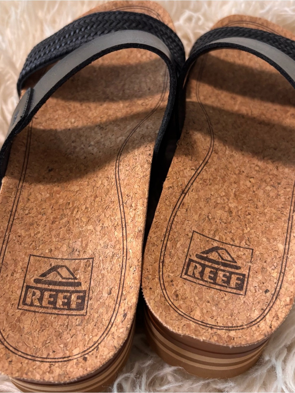 Reef Women’s Black Cork Slide Sandals - Picture 2 of 4
